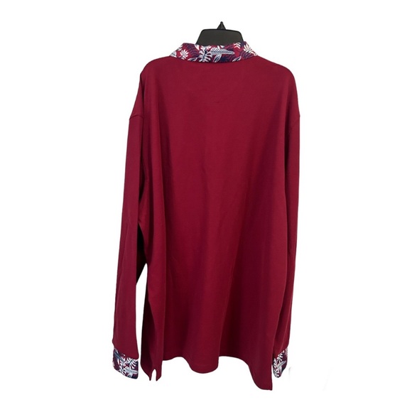 Men’s Burgundy Long Sleeves Shirt Size 3XL - Picture 3 of 9